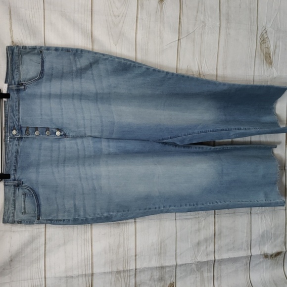 SONOMA Wide Leg High Rise Button Fly Jeans, Size 24 - Picture 1 of 12